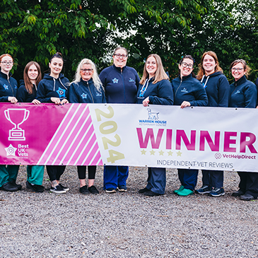 Warren House Veterinary Centre named VetHelpDirect’s Best UK Vets 2024